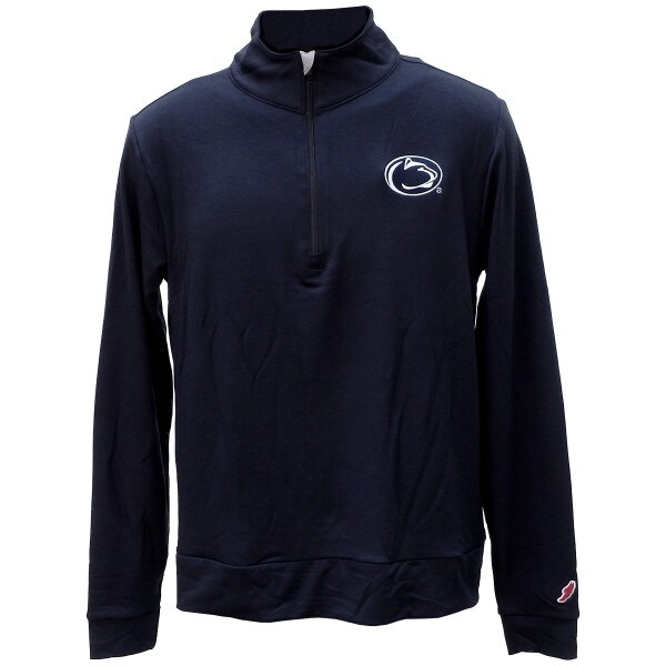 light weight navy 1/4 zip with Penn State Athletic Logo on left chest
